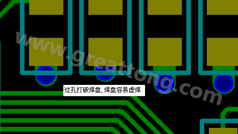 PCB設(shè)計(jì)案例分析：過孔破焊盤，造成SMT虛焊
